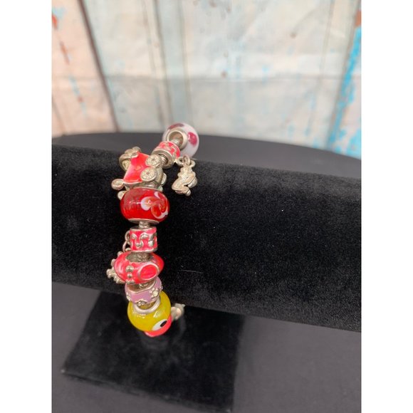 Charm Bracelet with Beads  8" Length - Picture 1 of 7